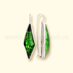 Серьги &quot;Штрихи&quot; из Бернита Посеребрение