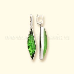 Серьги &quot;Штрихи&quot; из Бернита Посеребрение