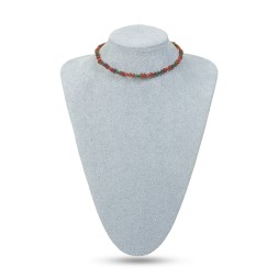 Бусы детские &quot;Мятый шар&quot; из Янтаря с малахитом и кораллом